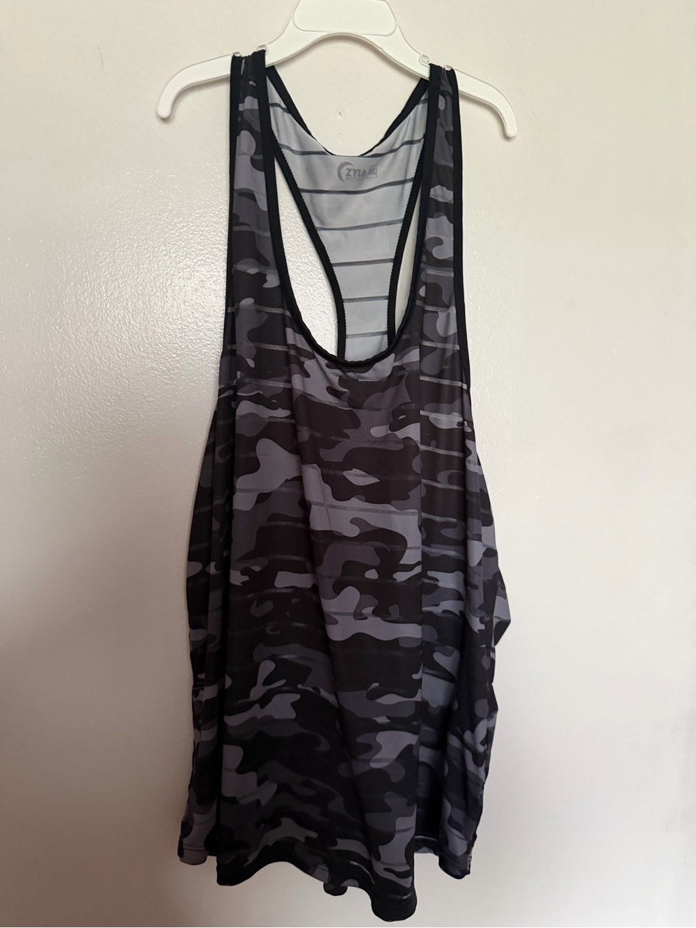 Zyia Gray & Black Camo Racerback Tank